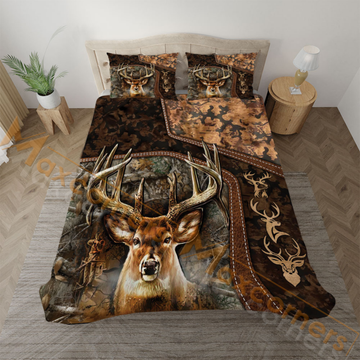 Maxcorners Collab Artist Deer Hunting Camo Ver2 Bedding Set 3D All Over Printed