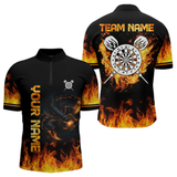 Maxcorners Scopion And Fire Flame White Dartboard Dart Shirts For Men, Custom Dart Jerseys LM054