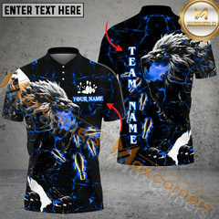 Maxcorners Lion Fire Flame Magma Pattern Bowling Jersey Multicolor Option Customized Name, Team Name 3D Shirt