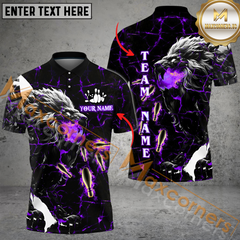 Maxcorners Lion Fire Flame Magma Pattern Bowling Jersey Multicolor Option Customized Name, Team Name 3D Shirt