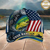 Maxcorners Fishing American Flag Grim Reaper Personalized 3D Cap