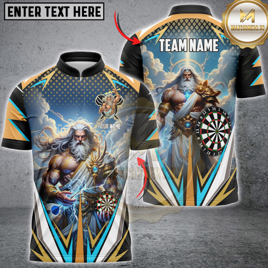 Maxcorners Zeus Dartboard Personalized Name, Team Name 3D Shirt