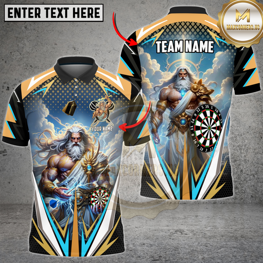 Maxcorners Zeus Dartboard Personalized Name, Team Name 3D Shirt