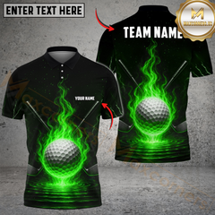 Maxcorners Golf  Flaming Golf Multicolor Customized Name, Team Name 3D Shirts
