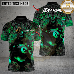 Maxcorners Inferno 8 Ball Billiard Multicolor Customized Name, Team Name 3D Shirt