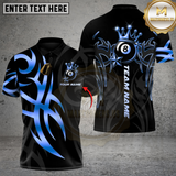 Maxcorners Billiard Golden Cue Master 8-Ball Multicolor Customized Name, Team Name 3D Shirt