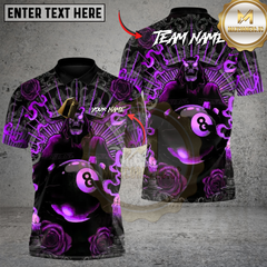 Maxcorners Inferno 8 Ball Billiard Multicolor Customized Name, Team Name 3D Shirt