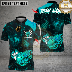 Maxcorners Bowling Fire Dragon Multioptions Personalized Name, Team Name Unisex 3D Shirts
