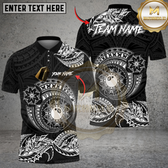 Maxcorners Billiards Ball 8 Maori Polynesian Personalized Name Shirt (4 Colors)