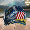 Maxcorners Fishing American Flag Grim Reaper Personalized 3D Cap