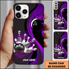 Maxcorners Bowling Wave Strike Pins Multicolor Personalized Name 3D Phone Case