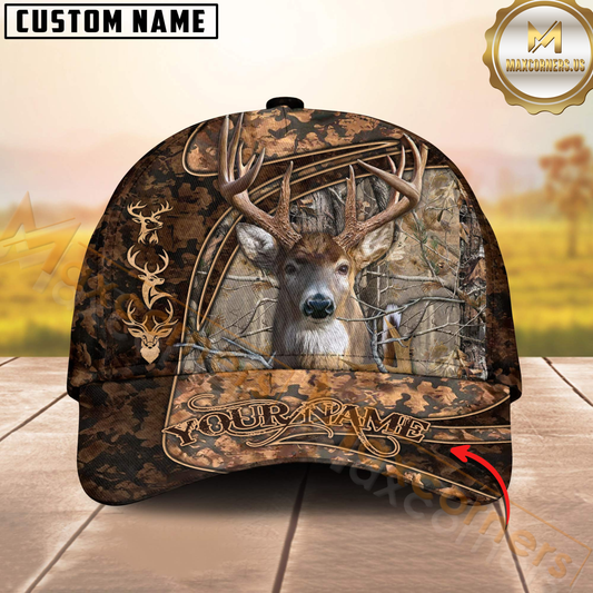 Maxcorners Personalized Wild Buck Camo Ver2 Hunting 3D Cap, Perfect Gift for Hunter