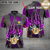 Maxcorners Billiard Monster Claw Scratch Personalized Name, Team Name 3D Shirt (4 Colors)