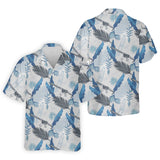 Maxcorners Blue Feather Golf Polo Shirt, Mens Golf Gift, Mens Tropical Shirts
