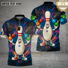 Maxcorners Bowling Pin Graffiti Bomb Burst Multioptions Personalized Name, Team Name Unisex 3D Shirt (4 Colors)