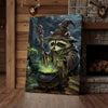 Maxcorners Wizard Raccoon Brewing Magic Potion Fantasy Art Canvas Wall Art