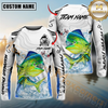 Maxcorners Fishing White Black Curve Pattern Design Custom Name & Team Name 3D Shirts