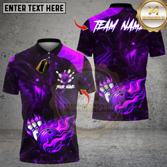 Maxcorners Bowling Fire Dragon Multioptions Personalized Name, Team Name Unisex 3D Shirts