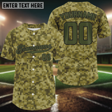 Maxcorners Personalized Army Green Baseball Jerseys Custom Camouflage Baseball Jersey For Men & Youth LM2608