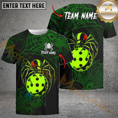 Maxcorners Pickleball Funny Spider Personalized Name, Team Name Unisex Shirt