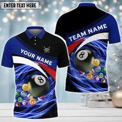 Maxcorners Billiards Blue Awesome Personalized Name 3D Shirt