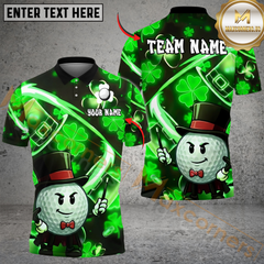 Maxcorners Lucky Swing Golf Polo Shirt Custom Name & Team Name 3D Shirts