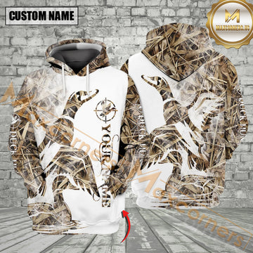 Maxcorners Custom Name Duck Hunting Camo All Over Print Shirt Best Gift For Hunter
