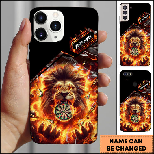 Maxcorners Darts Fire Lion Dartboard Multicolor Personalized Name 3D Phone Case