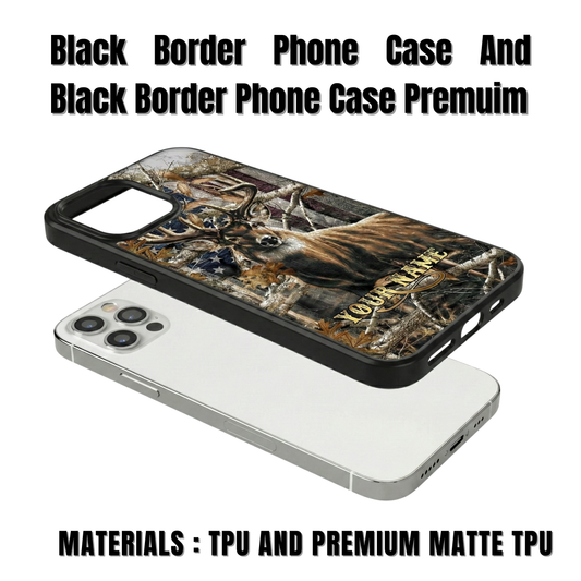Maxcorners Bear Hunting Forest Classic Personalized Name Phone Case