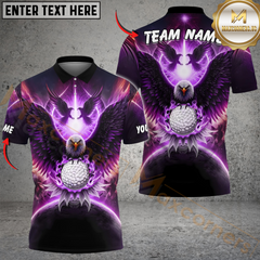 Maxcorners Golf Eagle Glow Multicolor Customized Name, Team Name 3D Shirts