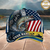 Maxcorners Fishing American Flag Grim Reaper Personalized 3D Cap