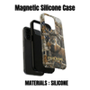 Maxcorners Rustic American Flag Woodland Branches Bear Hunting Premium Personalized Name Phone Case