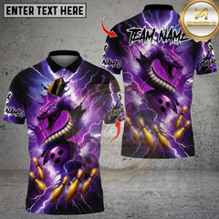Maxcorners Bowling Thunder Snake Multioptions Personalized Name, Team Name Unisex 3D Shirts