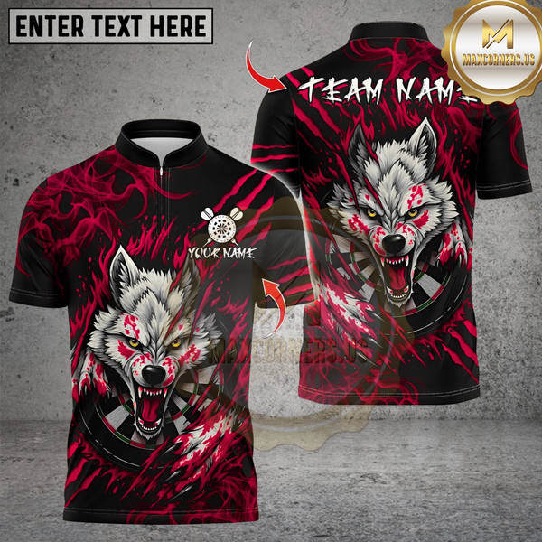 Maxcorners Darts Wolf Crack Multicolor Customized Name, Team Name 3D Shirts