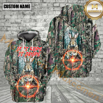 Maxcorners If It Hops, It Drops Rabbit Hunting All Over Print Shirt Best Gift For Hunter