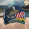 Maxcorners Fishing American Flag Grim Reaper Personalized 3D Cap