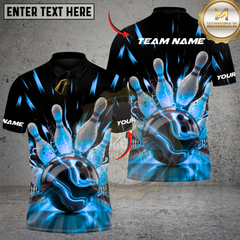 Maxcorners Bowling Thunder Roll Multicolor Customized Name, Team Name 3D Shirts