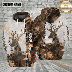 Maxcorners Custom Name Deer Hunting Forest Debris All Over Print Shirt Best Gift For Hunter