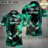 Maxcorners Bowling Dinosaur Smash Ball Design Personalized Name 3D Unisex Shirt