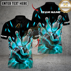 Maxcorners Bowling Thunder Roll Multicolor Customized Name, Team Name 3D Shirts