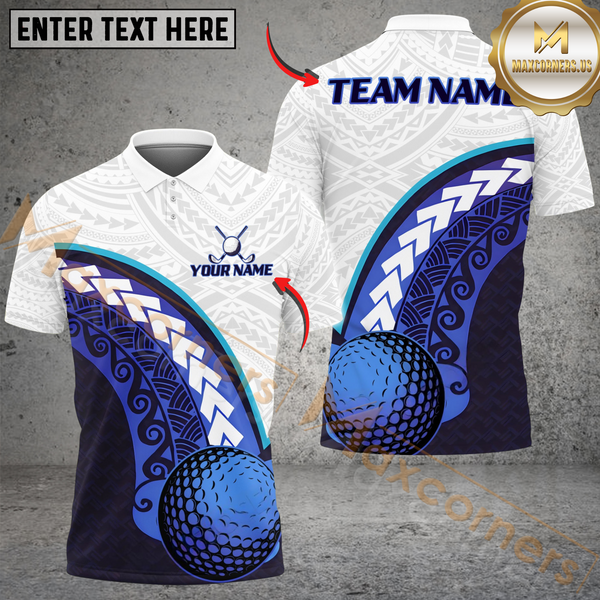 Maxcorners Tribal Swing Golf Polo Shirt, Customized Name & Team Name 3D Shirts (4 Colors)