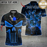 Maxcorners Bowling Flaming Skull Multicolor Customized Name, Team Name 3D Shirt