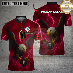 Maxcorners Billiard Eagle Power 8-Ball Pool Multicolor Customized Name, Team Name 3D Shirts