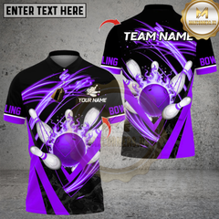 Maxcorners Flame Strike Bowling Multicolor Customized Name, Team Name 3D Shirts 96