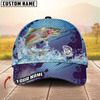 Maxcorners Fishing Blue Wave Personalized Cap (13 Breeds)