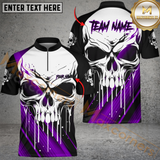 Maxcorners Bowling Skull Strike Multioptions Personalized Name, Team Name Unisex 3D Shirts