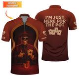 Custom Name Funny Poker Shirts, Skeleton Card Player Polos, Poker Shirt For Men's