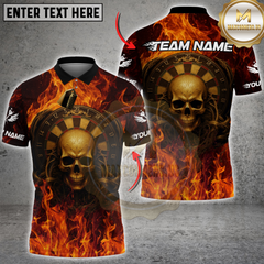 Maxcorners Darts Flaming Skull Multicolor Customized Name, Team Name 3D Shirts