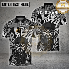 Maxcorners Darts Shirts Dartboard Cartoon Character Graffiti Style Multi Options Personalized Name, Team Name 3D Shirt