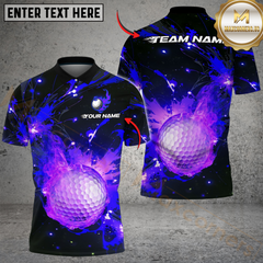 Maxcorners Golf Fireball Multicolor Customized Name, Team Name 3D Shirts